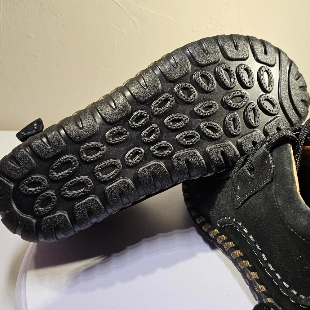 Bernie Mev‎ Tampa Black Leather Whipstitch Memory Foam Chukka Boots Size 38 NEW